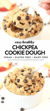 HEALTHY CHICKPEA COOKIE DOUGH #healthy #chickpea #cookiedough #vegan #almond #oat #dip #lowcalorie #lowfat #protein #easy