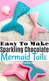 These easy to make sparkling chocolate mermaid tails are perfect for cupcakes , can be used as a sweet garnish and even party favor! #MermaidTail #ChocolateMermaidtail #Mermaidtrend #MermaidTails #SweetTooth #HowToMakeaMermaidTail