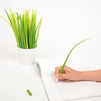 Green Plant Green Grass Ballpoint Pen Novelty Grass Pen for School and Office Stationery Pen