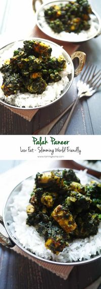 Palak Paneer - Slimming World friendly, low fat recipe for this favourite vegetarian curry.