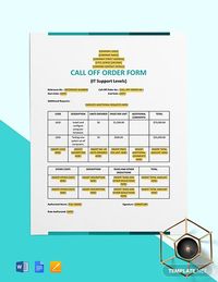 Instantly Download Call Off Order Form (IT Support Levels) Template, Sample & Example in Microsoft Word (DOC), Google Docs, Apple (MAC) Pages Format. Available in A4 & US Letter Sizes. Quickly Customize. Easily Editable & Printable.