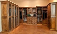 walk in closet with rustic pine cabinetry - Google Search