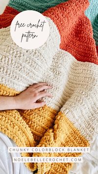 Free Chunky Crochet Blanket Pattern - Noelebelle Crochet