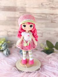 Finished Strawberry Shortcake amigurumi doll, measuring approximately 18 cm tall. If you have any questions just write to me