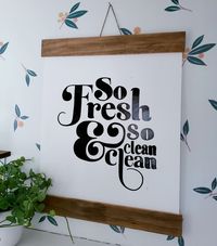 I recently redid me laundry area ( you can see the step by step in my other post) so I figured why not make my own sign to save more money. This was super cheap and if you love calligraphy this is perfect for you. " so fresh and so clean clean" I thought this was a fun way to put a spin on a regular laundry sign. For the supplies you will need:• poster board• two flat wood pieces• black paint pen• burlap string• glue gun• stain for wood or paint First thing I did was stain the tw…