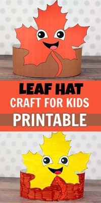 This leaf paper hat printable template is perfect if you are looking for a fall craft idea for preschoolers to make in the classroom if you are a teacher, or at home. You can make this leaf headband before a family nature walk, a visit to a farm or an apple orchard. If you homeschool or use the leaf craft at preschool, you can pair it with an activity about plant life cycle or four season trees.