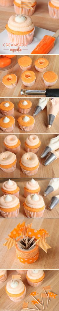 Creamsicle Cupcake Recipe by Lauren Kapeluck   |  TheCakeBlog.com