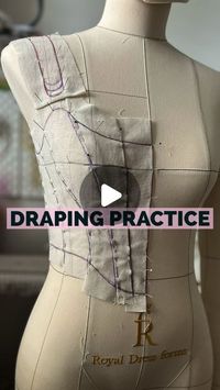 Geraldine Kok-Berman on Instagram: "Draping Practice with @royaldressforms_global dress form is pure pleasure. I love the style lines that are stitched into the canvas, and I can insert the full length of the pin into the soft foam - AD.
Also the cute tailor’s apron and the magnetic wrist strap is part of the luxe package of this Monica Dress Form. Check out the different dress forms available in different sizes.

I am relatively new to draping on a dress form, and I am still faced with lots of uncertainty and discomfort while practicing. But that’s completely normal, and the older I get, the more comfortable I am with these uncomfortable feelings. 

#draping #geriinstitches #sewwithgeri"