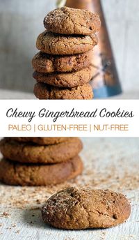 Soft & Chewy Gingerbread Cookies (Paleo, Gluten-Free)