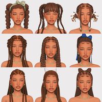 Sims 4 Hairstyles #sims4 #thesims4 #thesimsresource #sims4customcontent #hair #hairstyles #braids #gaming #ts4cc #ts4hair