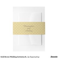 Gold Brown #Wedding Invitation Belly Band