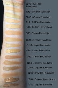 Re-done olive-friendly foundation swatches, including CoverFX G+ line - Imgur