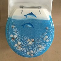 Add a touch of the beautiful ocean in your lavatory with this fish toilet seat. This round toilet seat is constructed from high-quality acrylic to ensure that it is sturdy and will last for a long time. Ergonomic and highly comfortable, this seat has a novelty finish that makes the underwater scenery look appealing. This corrosion-proof fish acrylic toilet seat can be cleaned regularly with warm soapy water. This toilet seat has chrome hinges that blend perfectly with the finish of the seat. | D