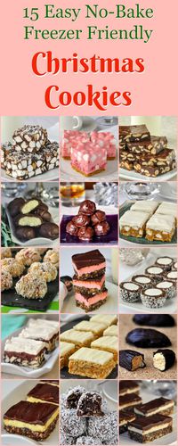 No Bake Christmas Cookies - easy & freezer friendly! A great collection of the most popular no bake cookies that are great at any time of year but particularly at Christmas when you can make them in advance and freeze them.