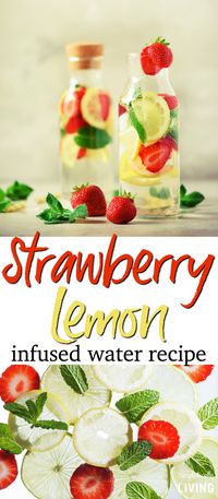 Strawberry Lemon Infused Water Recipe - a delicious fruit infused water recipe to keep your water from being boring. #water #waterinfused #fruitinfused