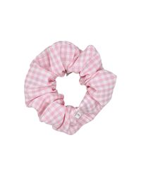 Fruity Collection - Light Pink Gingham Cotton Scrunchie