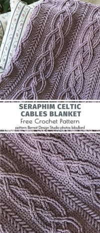 Romantic Celtic Afghans. This interpretation of a classic Celtic Afghan is so magical! The color is mysterious and romantic, perfect for all the crocheters with an old soul. The afghan would look great on your porch or in the garden during relaxing warm evenings.  #freecrochetpattern #celticstitch #crochetafghan