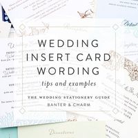 Not sure what wording to use for your insert cards? I've got you covered! Whether it's a reception card, accommodations insert, information insert, or a card for your wedding website, you can find wording samples to use for your own wedding invitations.