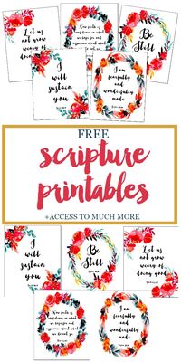 Free Printables: Access to an ever-growing resource library, that includes these beautiful scripture printables, plus other printables to inspire you, help you organize your life, and so much more. Click… #printable #encouragement #newsletter #growth