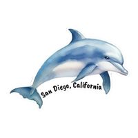 San Diego Dolphin Sticker - California Full Color Sticker - Travel Souvenir Sticker