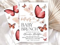 Butterflies Butterfly baby shower invitation with monarch butterflies INSTANT ACCESS, Print today!  Try before you buy! Demo this item NOW!  https://www.corjl.com/d/2I7PL0   Edit your items using Corjl.com right after purchasing. - No waiting - you'll have access to your item right after purchasing! - No need to download any software - personalize this item right in your browser! - Personalize using your computer, phone or any mobile device! - Simple, easy to use platform - Text color and size c