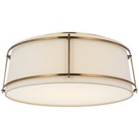 Callaway 18" Flush Mount, Hand-Rubbed Antique Brass With Linen Shade A