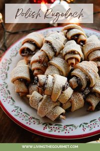 Today's Polish Rugelach recipe features a buttery, cream cheese cookie dough, filled with a mix of dried fruits, nuts, cocoa, and a medley of Christmas spices.