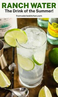 Ranch Water is a crisp, refreshing drink made with tequila, lime juice, and Topo Chico. This low calorie cocktail was made famous in Texas and has become the drink of the summer!