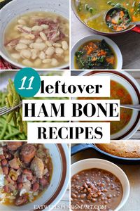 Don't throw away that leftover ham bone. Turn it into another delicious meal! 11 leftover ham bone recipes that you may not have thought of. Save money by using every bit of that leftover ham and bone.