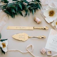 Personalized Gold Wedding Cake Knife and Server Set 2pc | Etsy