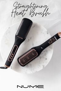 Get soft, silky, straight hair with NuMe's innovative straightening heat brush. Flip the ends or add a wave for endless looks.