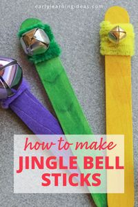 Use this simple science project to explore sound with preschoolers. Make three jingle bell sticks and record observations on free printable recording sheet. This is a perfect holiday jingle bell STEM or STEAM activity or craft for kids in preschool, pre-k, and kindergarten in December. The jingle bell activity is a great holiday or Christmas party activity. Use this jingle bell craft for your circle time or Christmas, holiday, or 5 senses theme unit or lesson plans.