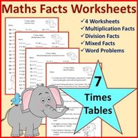 7 Times Tables Maths Facts Worksheets – Distance Learning by Teacher in the C21