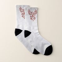 Red Phoenix Rises Silver Socks