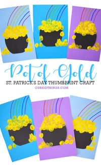 Thumbprint Pot of Gold Craft St. Patrick's Day Craft for Kids