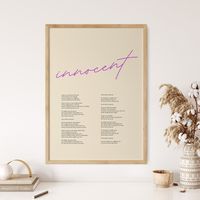 Innocent Poster, Speak Now Merch, Boho Wall Decor, Taylor Swift Fan Gift, Taylor Swift Poster, Taylor Swift Gift, Taylor's Version, Swiftie