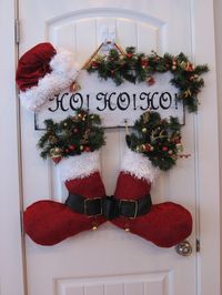 HO HO HO... Door Hanger Santa Hat and Boots....love it