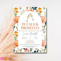 Petals and Prosecco Bridal Shower Invitation, Wine and Floral Themed Bridal Shower Digital Editable Invite, Boho Bride to Be Invite. Floral Champagne Inspired Bridal Shower Invitation, Unique Bridal Shower Invite. Celebrate the bride-to-be with this Petals & Prosecco themed bridal shower customizable, digital invitation. Cheers to the future Mrs!