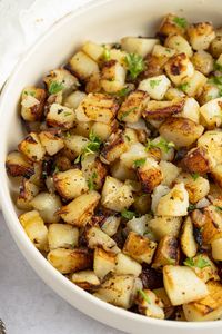 Southern fried potatoes are pan-fried in butter with onions for a simple but DELICIOUS breakfast side that everyone will love.