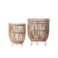 These wonderful baskets are ideal for a sunroom or tropical décor. They can be used as decorative holders for potted plants, hampers or storage for blankets.