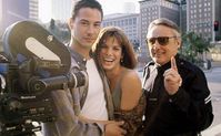 Keanu Reeves, Sandra Bullock and Dennis Hopper on the set of 1994’s Speed