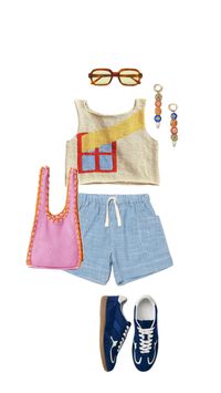 Summer eclectic eccentric colorful outfit inspiration