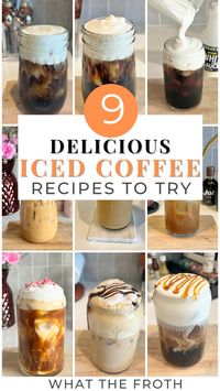 I love iced coffee, whether that's cold brew or an Americano, I'm all about ice cold coffee drinks. These are 9 of my favorite iced coffee recipes, from the perfect iced vanilla coffee to Dunkin' and Starbucks copycats that are so delicious! Click on the link to head to the post and get the recipes!