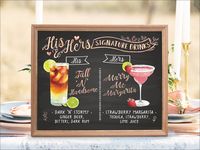 Digital Printable Wedding Bar Menu Sign His and Hers | Etsy