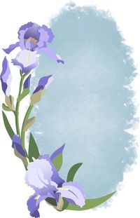 Floral template with wreath of purple iris flowers with leaves on watercolor styled background, background, #SPONSORED, #styled, #watercolor, #Ad