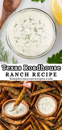 This Copycat Texas Roadhouse Ranch recipe is thick, creamy, and full of flavor. Made with buttermilk and fresh herbs, this restaurant-style ranch will become your family's favorite in no time.