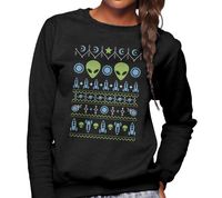 Attend ugly holiday sweater parties in geeky style this winter season, wearing this nerdy, sci fi inspired, astronomy Christmas sweater. Featuring rockets, aliens, planets and stars this funny space shirt is perfect for scifi lovers. #Boredwalktshirts #SciFiuglysweater #Uglyholidaysweater #Aliensweater #SciFigeekgift #Funnyholidaysweater #Beammeup