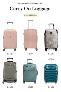 how to choose the best lightweight luggage. carry on suitcases these days need to compact, light and durable. but it can be hard finding carry-on bags under 8 pounds! here are the best luggage brands to find lightweight suitcases. #luggage #carryonluggage #suitcases #lightweightluggage