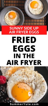 Learn how to make fried eggs in air fryer! Make your air fryer eggs sunny side up, and enjoy a protein-packed start to your morning! You’ll love this quick air fryer breakfast that’s low carb, keto, gluten free, low calorie, and vegetarian. Learn how long to cook sunny side up eggs in an air fryer, air fryer temp, and more! #airfryer #keto #lowcarb #glutenfree #protein #vegetarian