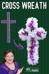 Deco Mesh Easter Cross Wreath Woodland Method | Dollar Tree Step by Step Wreath DIY Tutorial